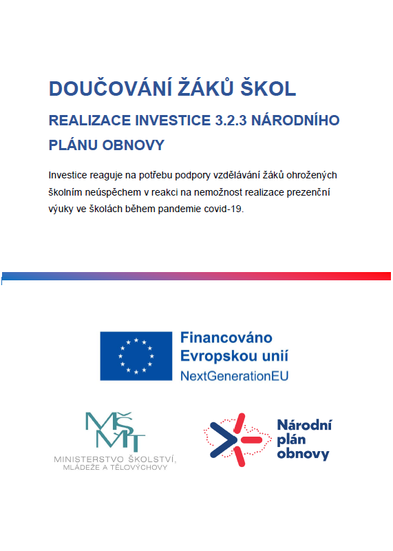 Informační plakát Národního plánu obnovy k doučování žáků